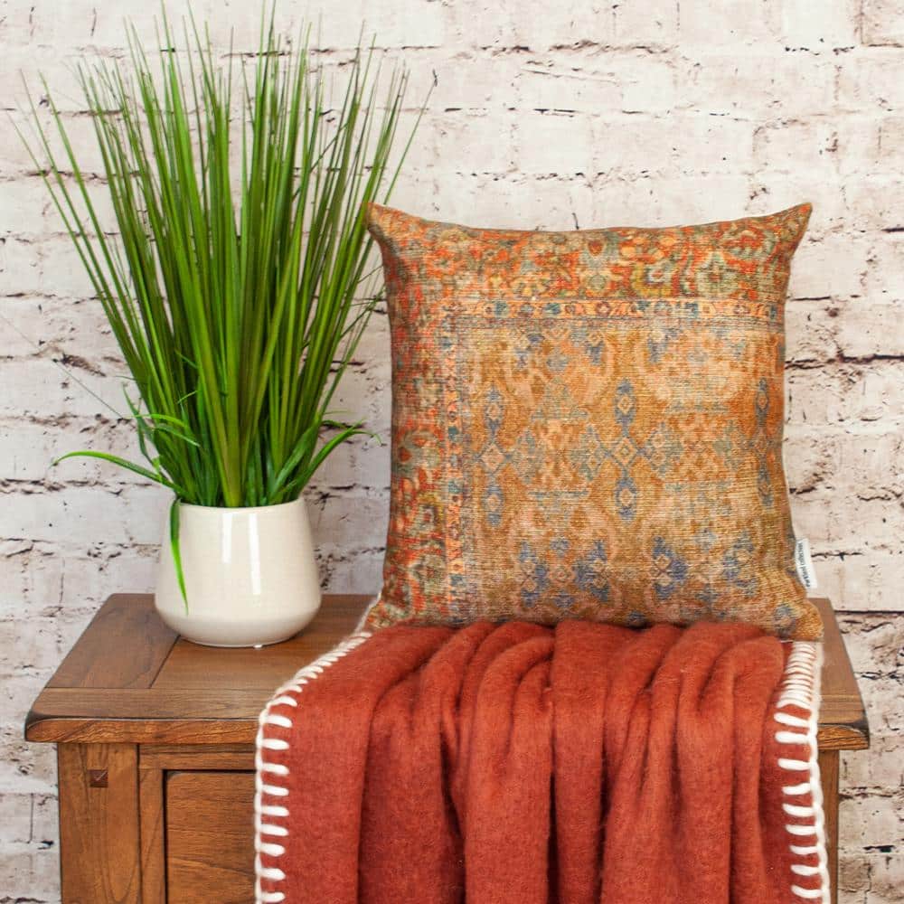 Multicolor Cotton Tapestry Square 18" x 18" Pillow