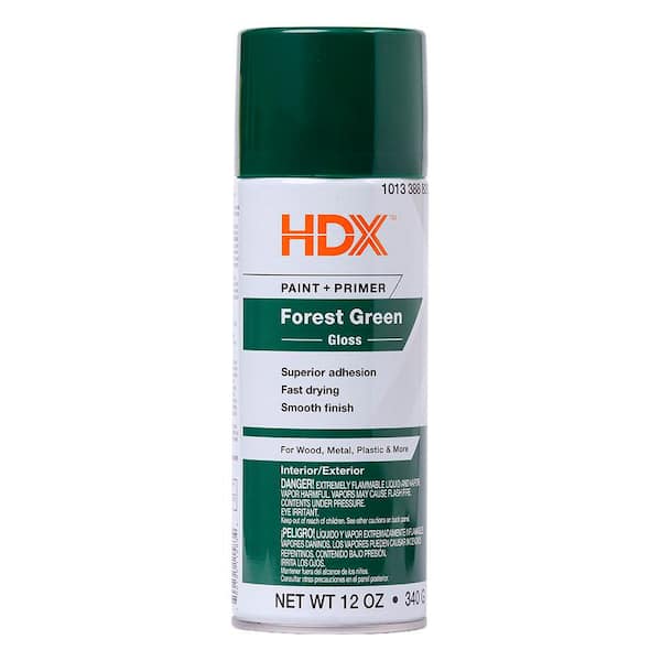 HDX 12 oz. Gloss Forest Green Paint and Primer Spray Paint 680008