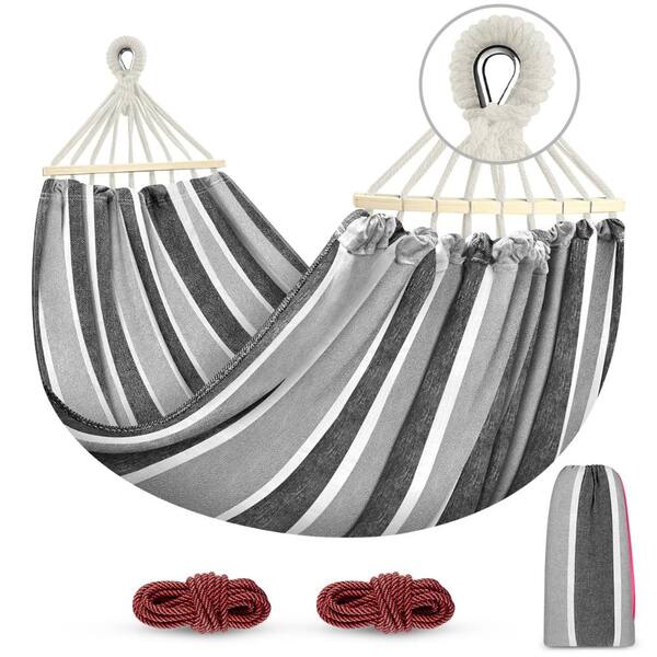 80.7 in x 61 in Camping Hammock 550 lb Anti Roll Balance Beam Grey 1 Piece