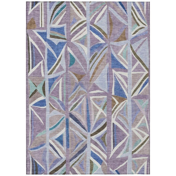 Chantille Machine Washable Indoor/Outdoor Abstract ACN2253 Lavender 8 ft. x 10 ft. Area Rug