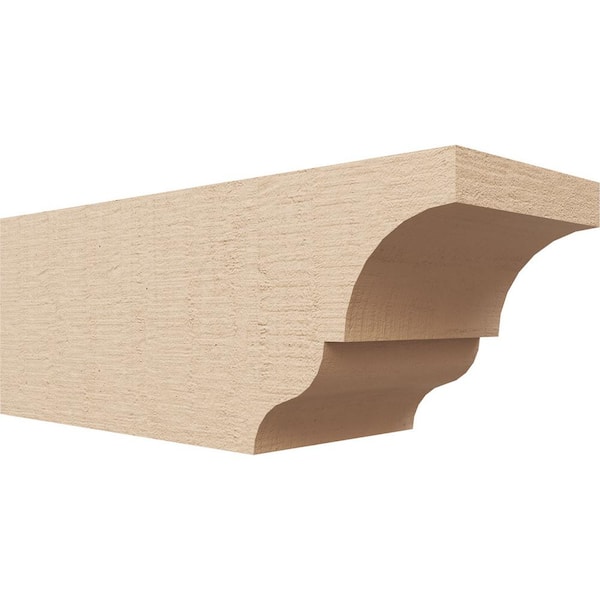 Ekena Millwork 6-in. x 6-in. x 16-in. Asheboro Woodgrain, Primed Tan Timberthane Polyurethane Rafter Tail Brace