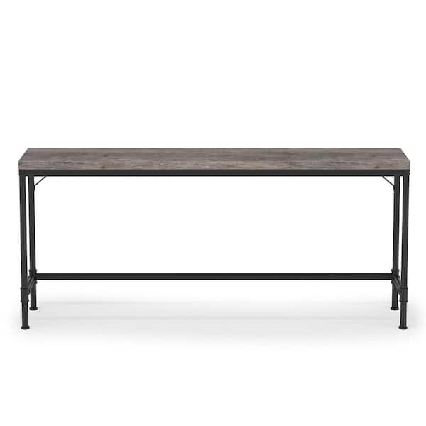 BYBLIGHT Terrella 70.8 in. Gray Rectangle Engineered Wood Console Table Long Sofa Table