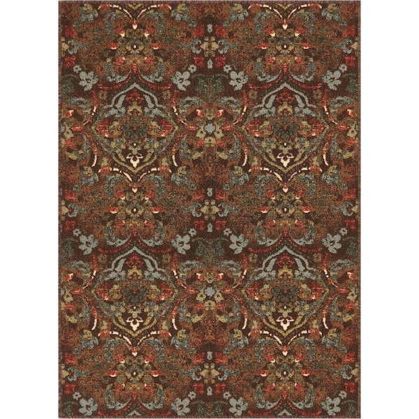Well Woven Kings Court Florence Brown 3 ft. x 5 ft. Traditional Rustic Area Rug