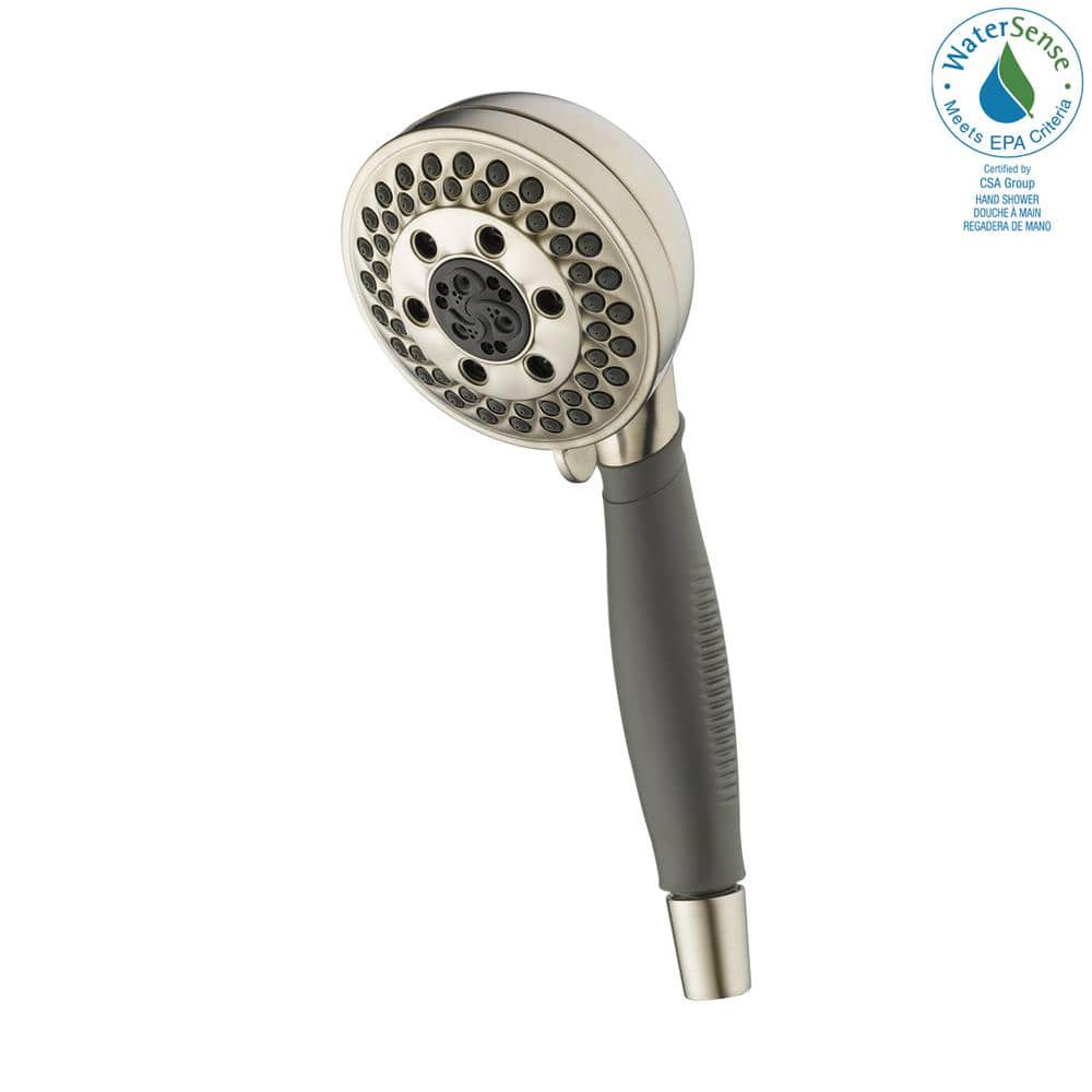 5-Spray Patterns 1.75 GPM 4.09 in. Wall Mount Handheld Shower Head with H2Okinetic in Stainless
