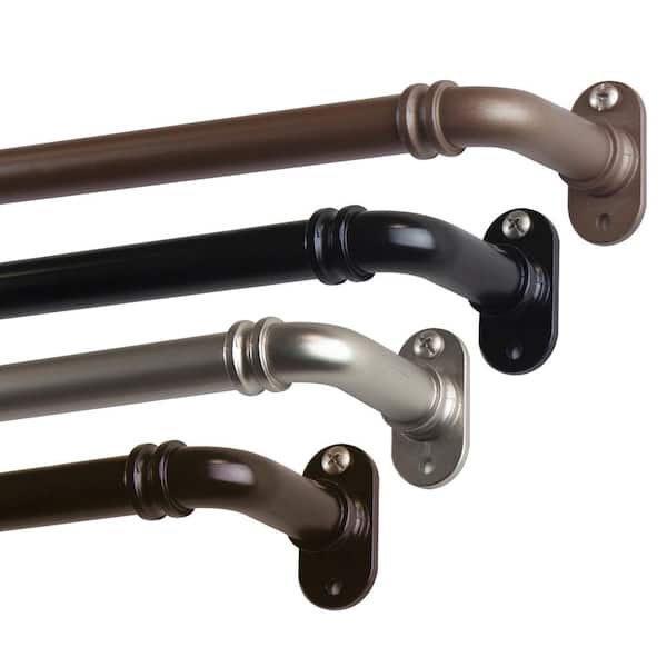 5/8 inch Adjustable Single Blackout Curtain Rod 48-84 inch - Satin Nickel