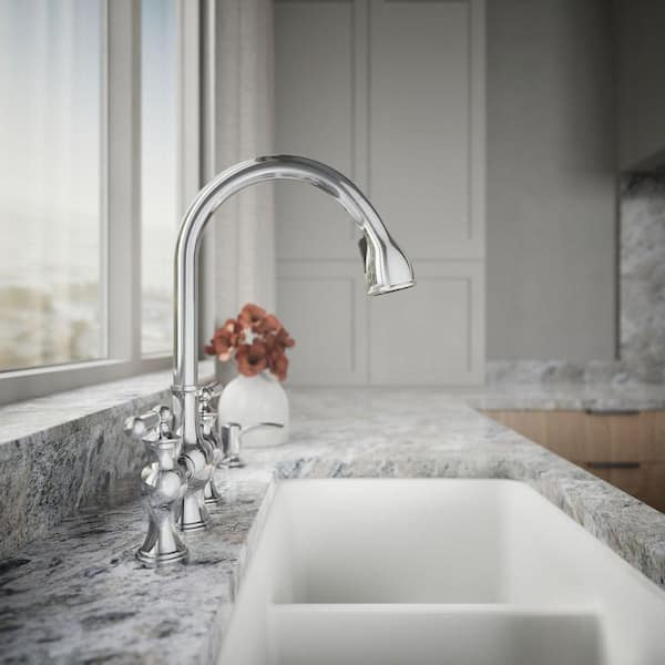 STUDIO 010 Ninja 21cmスクエアプレート ゴールド4枚　未使用 KOHLER Capilano 2-Handle Bridge Farmhouse Pull-Down Kitchen Faucet