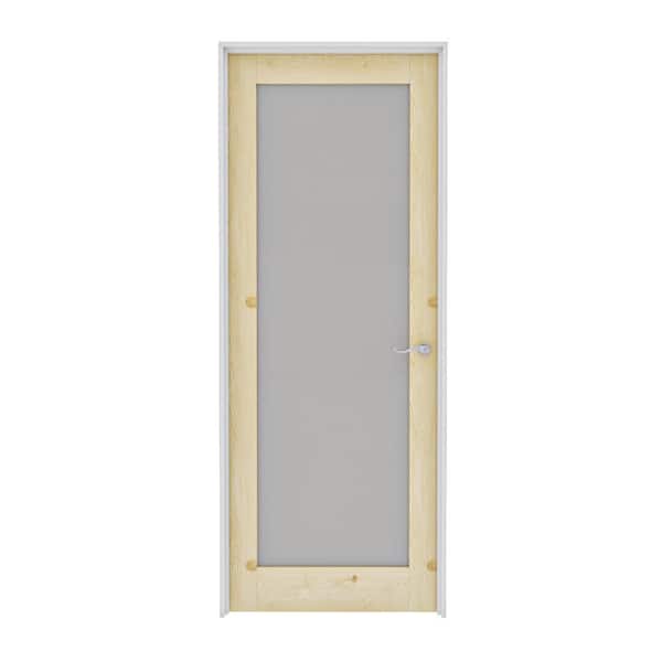 ARK DESIGN 32 in. x 80 in. 6-Panel Left Solid Core Unfinished Pine Wood Single Interior Door with Quick Assemble Jamb