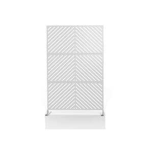 6.5 ft. H x 4 ft. W Outdoor Laser Cut Metal Privacy Screen, 24 in. x 48 in. x 3 panels, white