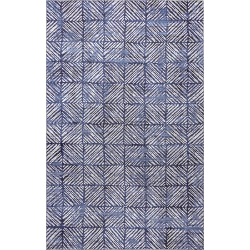 Cami Modern Machine Washable Indoor/Outdoor Area Rug Blue 8 ft. x 8 ft. Area Rug price history on PriceWatchPro