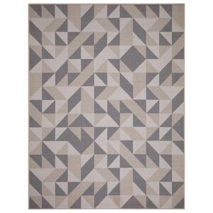 Ottohome Collection Non-Slip Rubberback Abstract Geometric Design 5x7 Indoor Area Rug, 5 ft. x 6 ft. 6 in., Beige