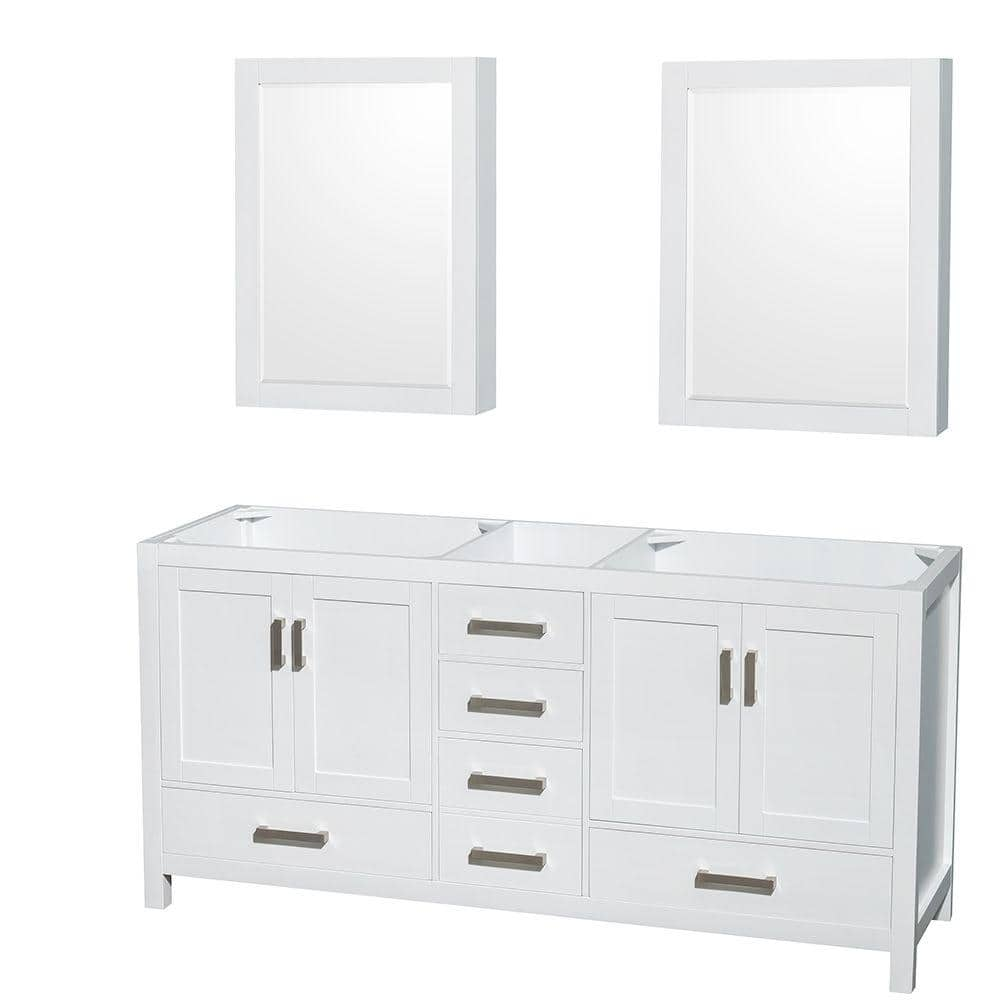 Wyndham Collection Sheffield 72 In Double Vanity Cabinet With