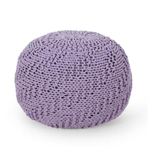 Spencer Lavender Round Knit Pouf