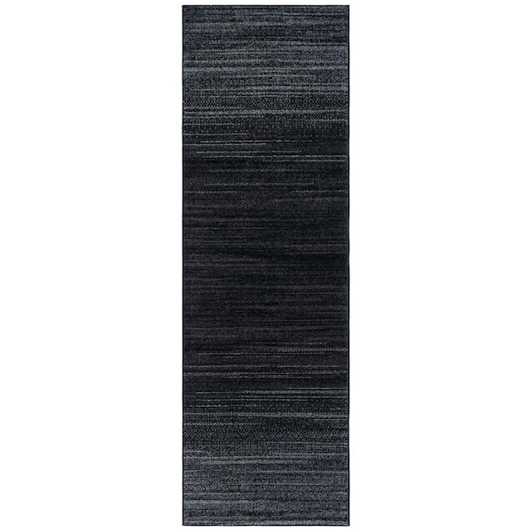 Adirondack 3 ft. x 14 ft. Black/Gray Gradient Transitional Runner Rug