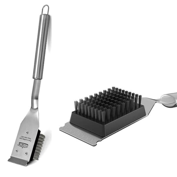 16.5 in. Grill Brush with Scraper Heavy Duty Bristle and Stainless Steel BBQ Cleaning Tool for Outdoor Grills