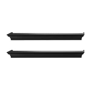 20 in. W x 4 in. D Black MDF Floating Decorative Wall Shelf, Set of 2