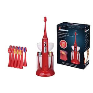 15-Piece Electric Sonic Toothbrush in Red with Replacement Heads