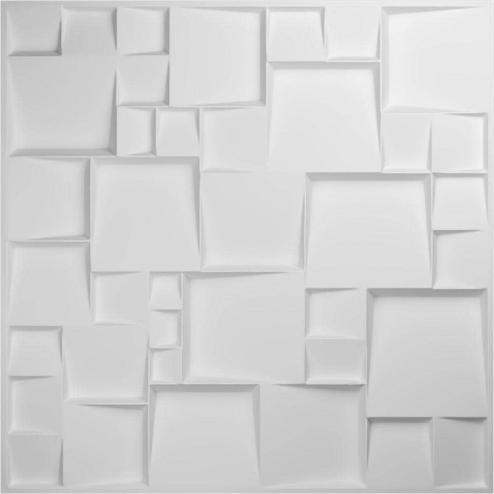 White Textured PVC 3D Wall Panel 19.63" x 19.63"