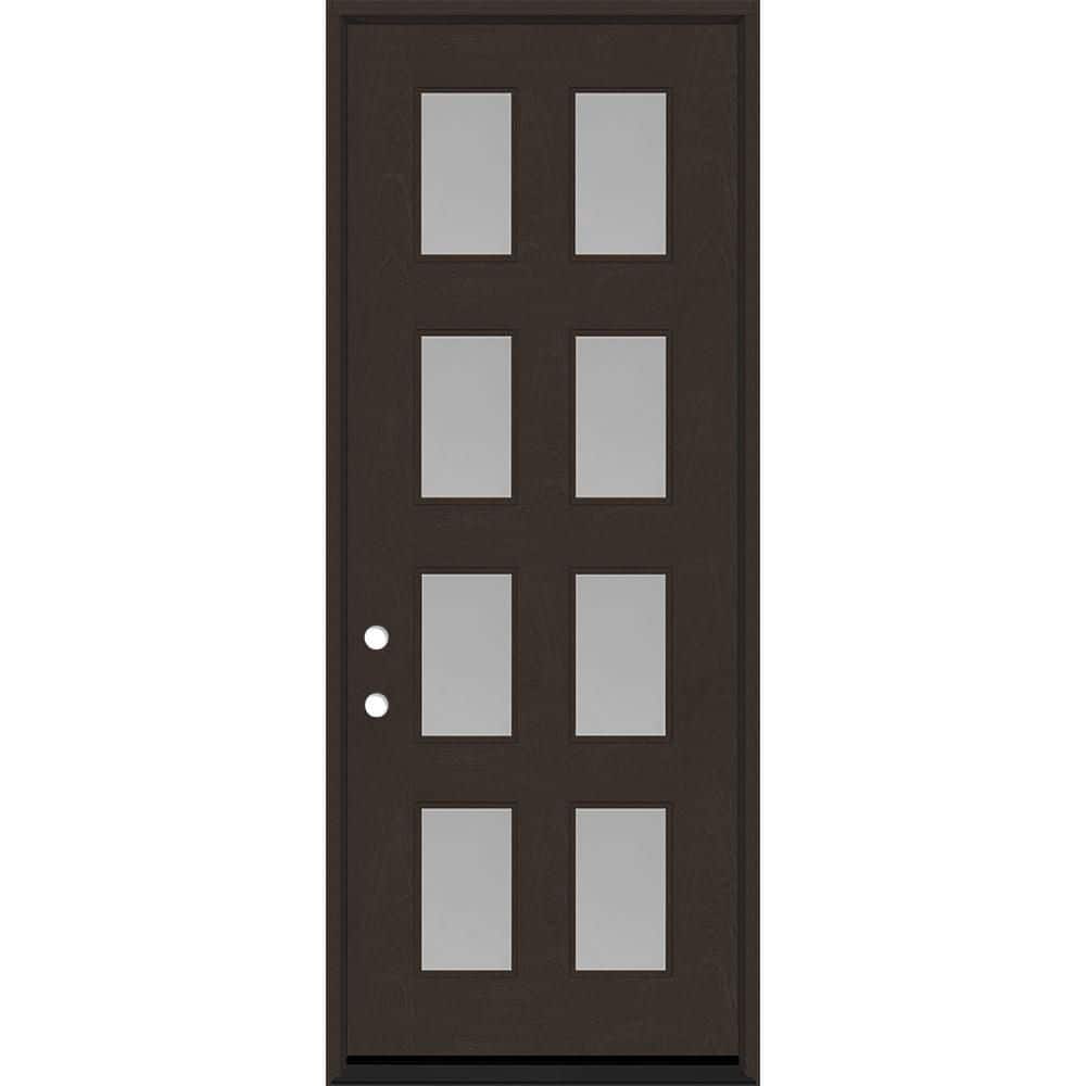 Regency 42 in. x 96 in. 8L Modern Clear Glass RHIS Hickory Stained Fiberglass Prehung Front Door w/4 in. Jamb price history on PriceWatchPro
