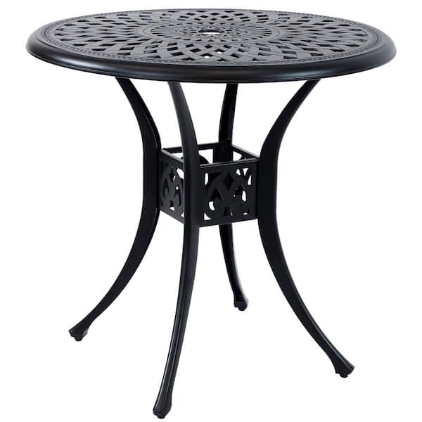 Sunnydaze Sunnydaze Black Round Cast Aluminum Outdoor Dining Table