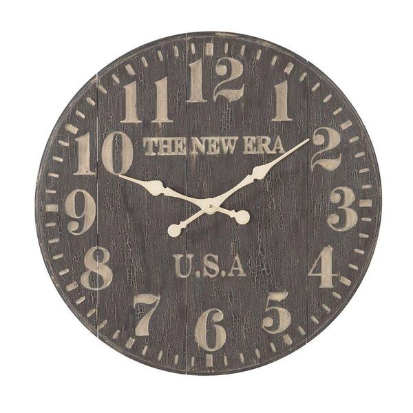 Filament Design Sundry 28.5 in. x 28.5 in. Distressed Wood Wall Clock