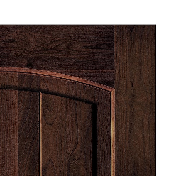 DIY RTA Kit 32 in. x 80 in. Alder Right-Hand Top Arch VG Red Mahogany Stain Single Wood Ready To Assemble Front Door
