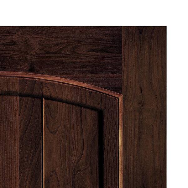 DIY RTA KIT 36in.x80in. Alder 2Panel Right-Hand/Inswing Arch Top VG Red Mahogany Stain Wood Ready To Assemble Front Door