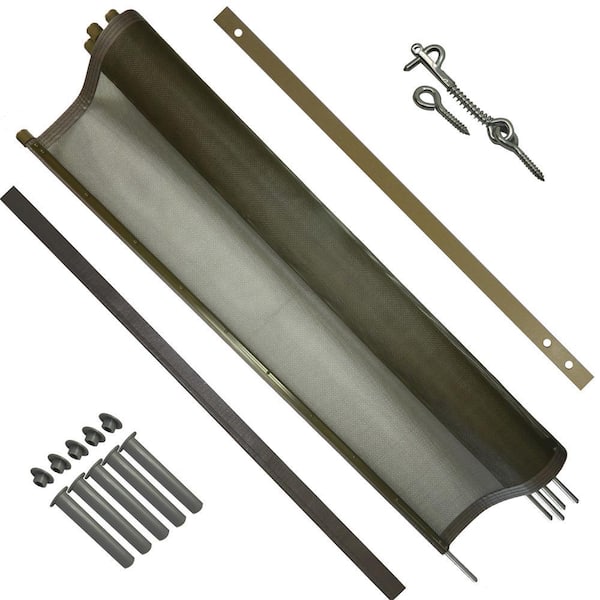 5 ft. H x 12 ft. W Pool Fence DIY Section in Brown with 5-Poles Featuring a Steel Pin at the Base for a 1/2 in. Hole