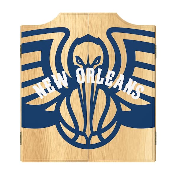 Unbranded New Orleans Pelicans Fade 20.5 in. Dart Board with Cabinet, Darts and Scoreboards