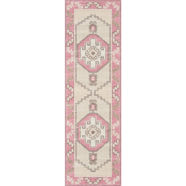 Momeni Anatolia ANA-2 Pink 2 ft. x 8 ft. Runner Rug