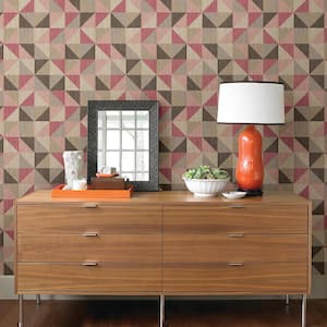 Puzzle Pink Geometric Paper Strippable Wallpaper (Covers 56.4 sq. ft.)
