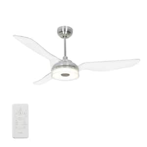 Finley II 56 in. Integrated LED Indoor/Outdoor Nickel Smart Ceiling Fan Light, Remote Works with Alexa/Google Home/Siri