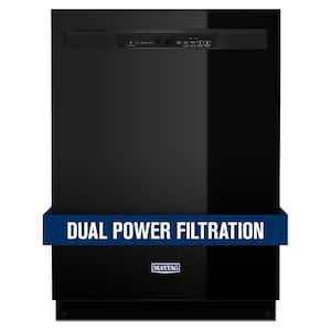 24 in. Black Front Control Built-In Tall Tub Dishwasher with Stainless Steel Tub and Dual Power Filtration, 50 dBA