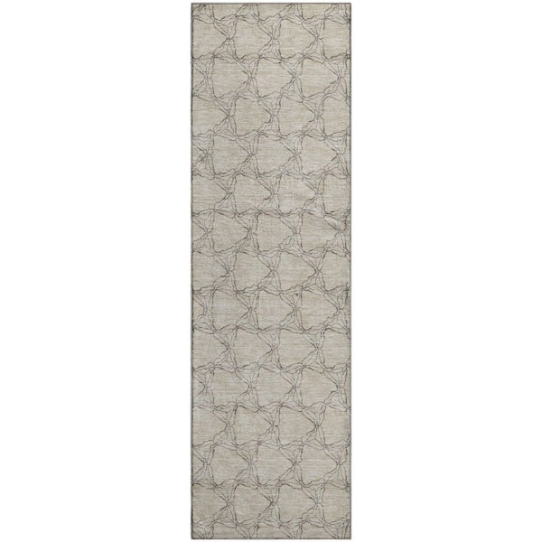 Addison Rugs Mayfield Premium Machine Washable Abstract AMF960 Beige 2 ft. 3 in. x 7 ft. 6 in. Runner Rug
