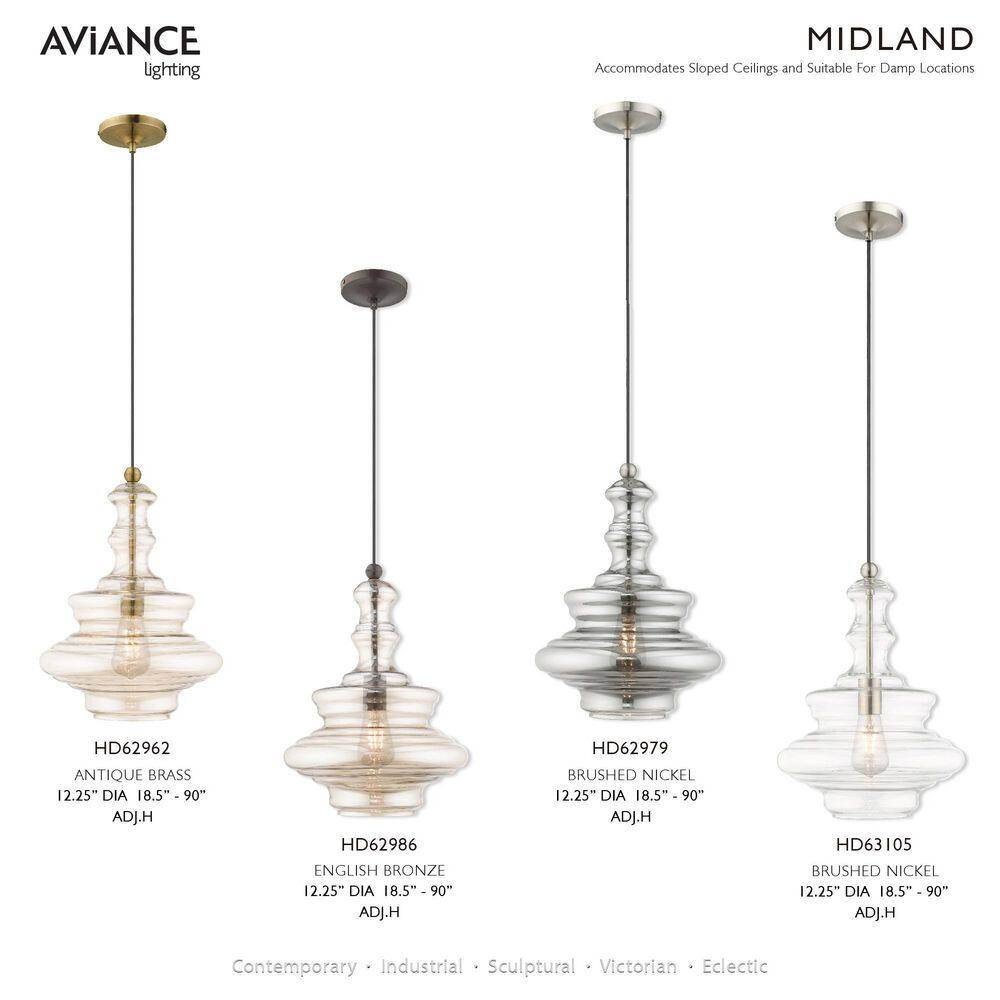 Champagne Glass Mini Pendant with Antique Brass Finish