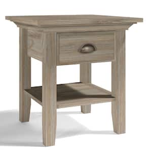 Redmond Solid Wood 19 in. Wide Square Transitional End Table in Distressed Grey