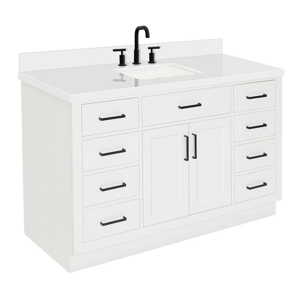 Hepburn 55" White Freestanding Single Basin Vanity Set