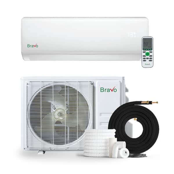18,000 BTU 1.5 Ton 17 SEER2 Roma Ductless Mini Split Air Conditioner with Heat Pump and 12 Ft Install Kit-208/230V