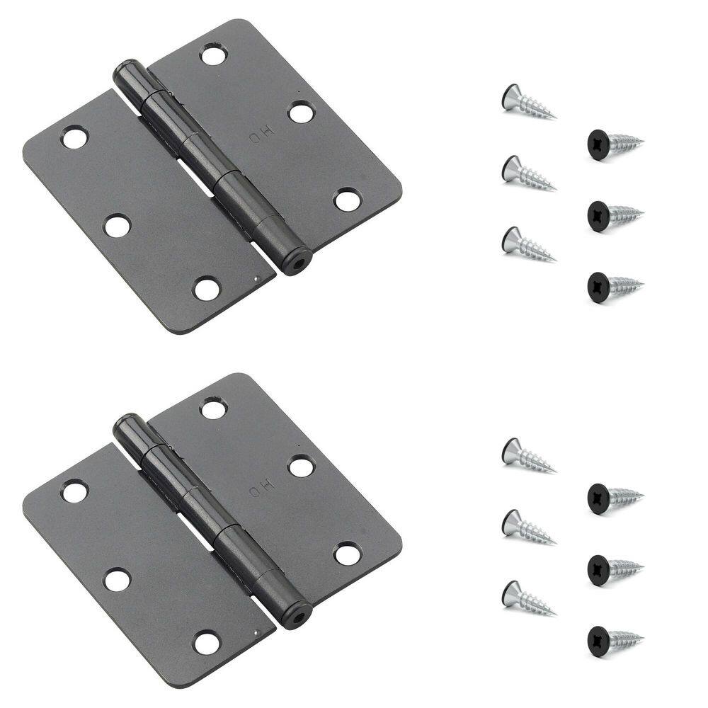 3-1/2 in. x 3-1/2 in. Black Full Mortise Butt Hinge with Removable Pin (2-Pack) price history on PriceWatchPro