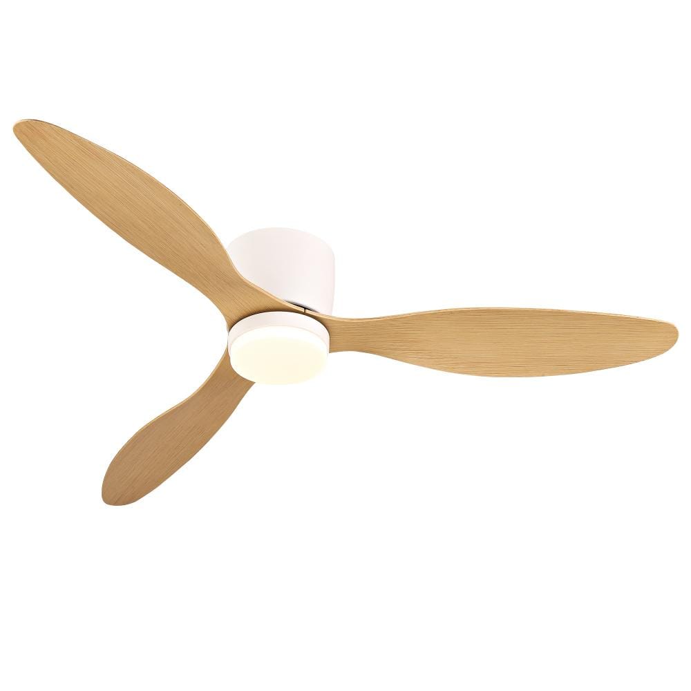 52 in. Indoor Integrated LED  Flush Mount Low Profile White Ceiling Fan Lighting with Dimmable Led Lights price history on PriceWatchPro