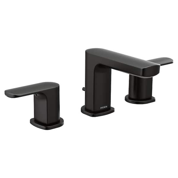 MOEN Rizon 8 in. Widespread 2-Handle Bathroom Faucet Trim Kit in Matte Black (Valve Not Included)