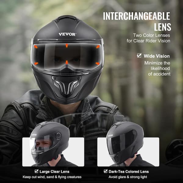 VEVOR Motorcycle Helmet, Full Face, Smart Street ABS and