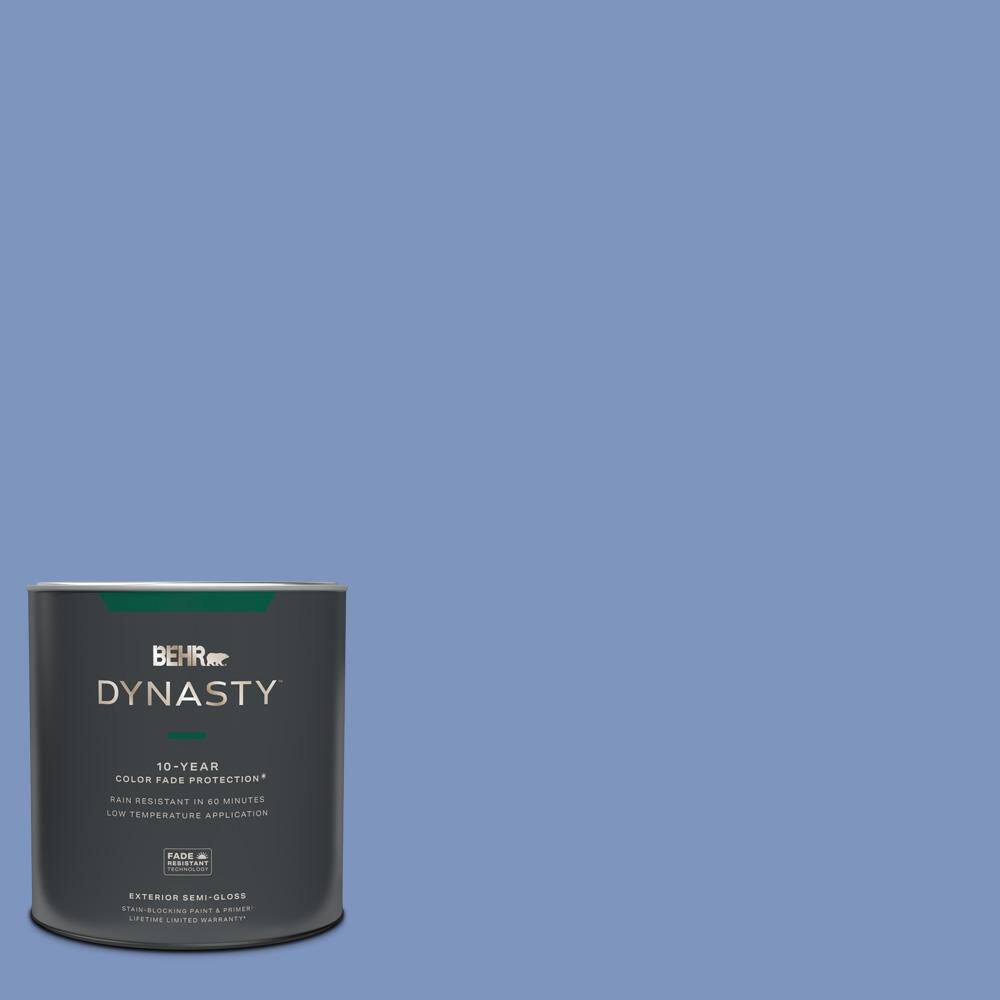 BEHR DYNASTY 1 qt. #M540-5 Blue Satin Enamel Semi-Gloss Enamel Exterior ...