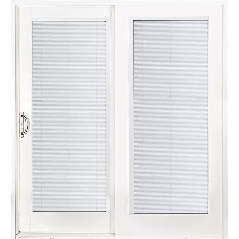 Reviews For Mp Doors 72 In X 80 Smooth White Left Hand Composite Pg50 Sliding Patio Door With Built Blinds G6068l002wl50 The Home Depot - Sliding Patio Doors With Blinds Reviews