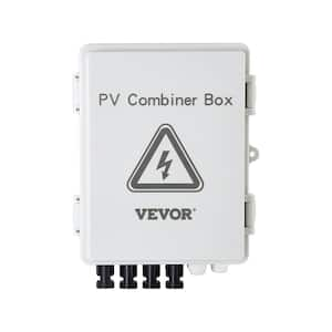 4 String 15 Amp Solar PV Combiner Box ABS Case wih IP65 Weather Protection for Solar Panel System, White