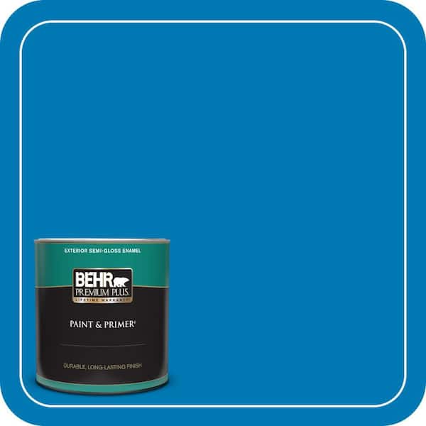 BEHR PREMIUM PLUS 1 qt. #P500-6 Deep River Semi-Gloss Enamel Exterior Paint & Primer