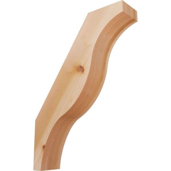 Ekena Millwork 5 1/2"W x 22"D x 30"H Funston Smooth Knee Brace, Western Red Cedar