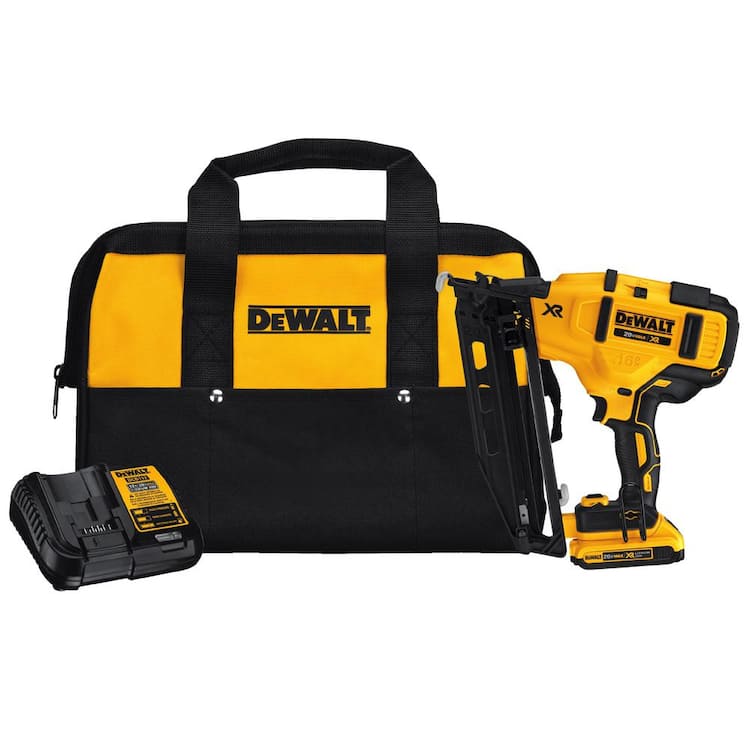 DEWALT 20V MAX XR 16-Gauge Electric Cordless Angled Finishing Nailer Kit