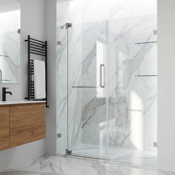 VIGO Pirouette 42 to 48 in. W x 72 in. H Pivot Frameless Shower