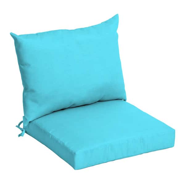 ARDEN 21 in. x 21 in. Pool Blue Leala Outdoor Dining Chair Cushion