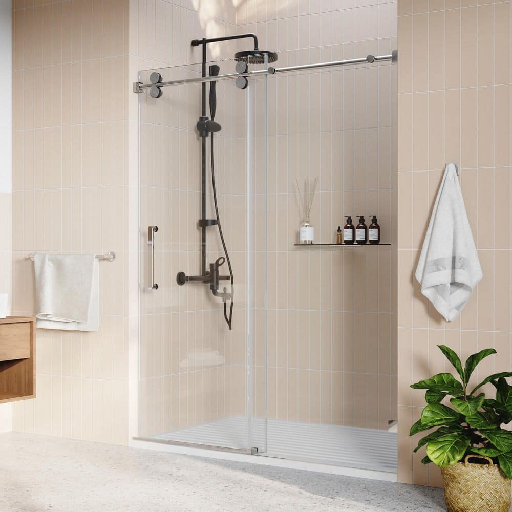 Concord 60" Frameless Sliding Shower Door with Chrome Finish